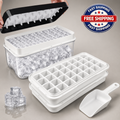 Ice Trays for Freezer with Lid & Bin, Ice Cube Tray Making 64 pcs Ice Cubes.