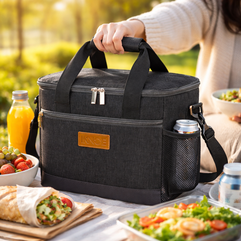 iknoe Insulated Lunch Bag Leakproof Cooler Foldable Work Travel Picnic
