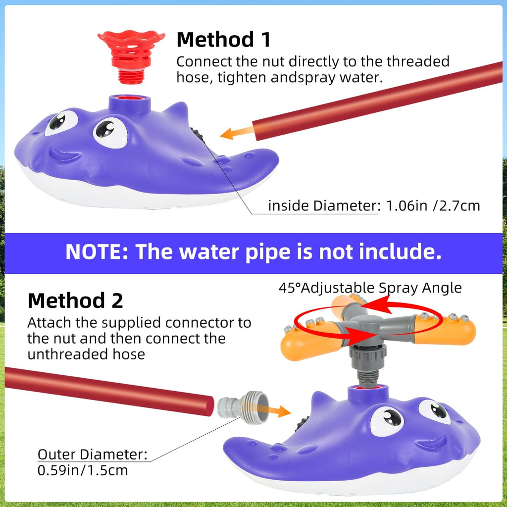 Kids Water Sprinkler Baseball Toy 2 in 1 Outdoor Summer Splash Game