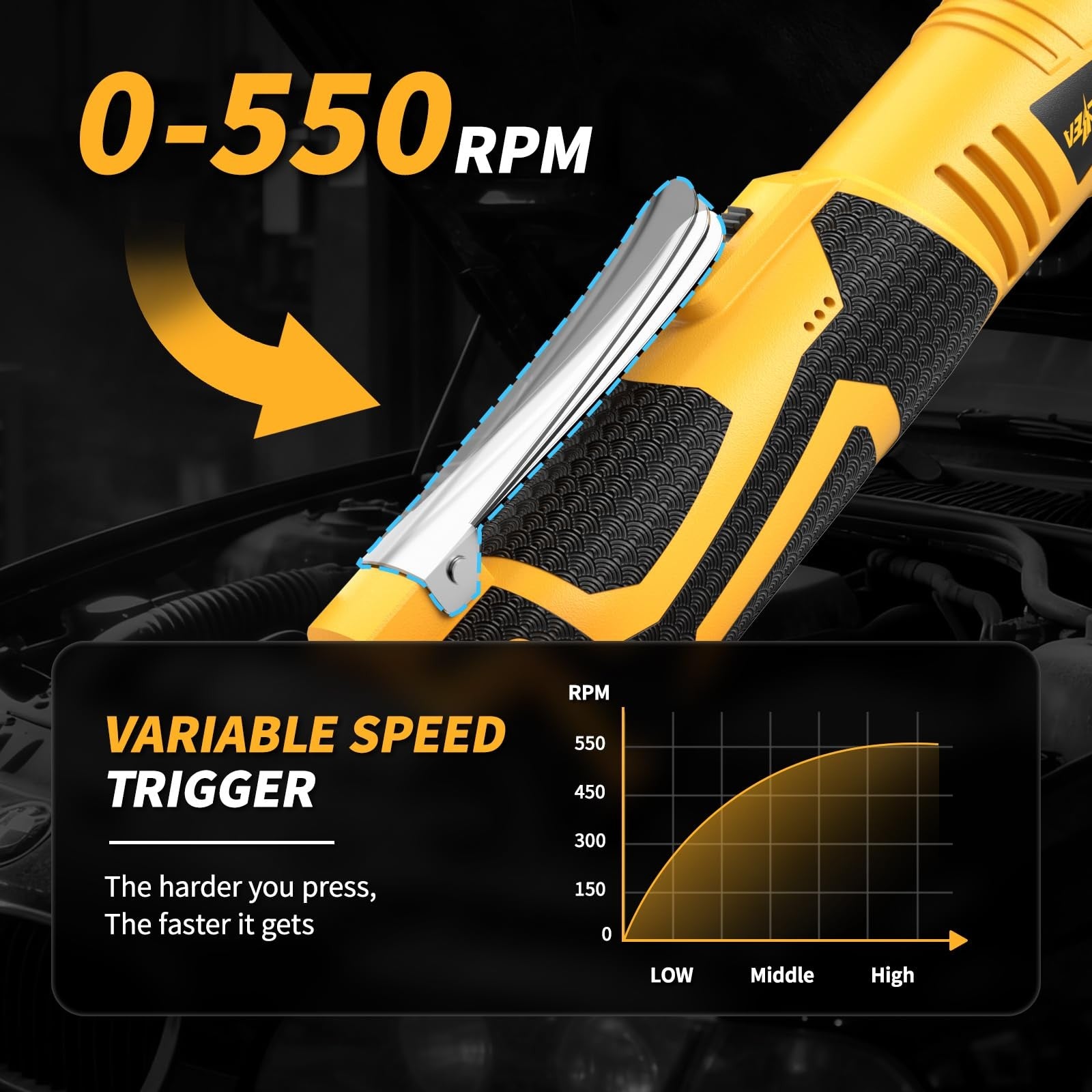 FULLYEA Cordless Electric Ratchet Wrench Set 550RPM 45Ft-lbs 16.8V Extd cordless