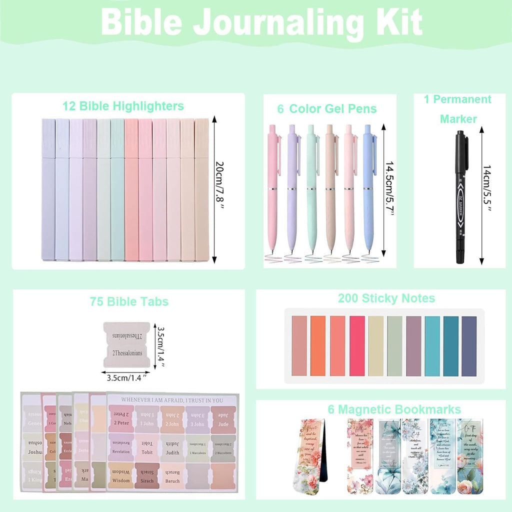 Bible Study Kit Pastel Highlighters Tabs Pens Journaling Supplies Church Home