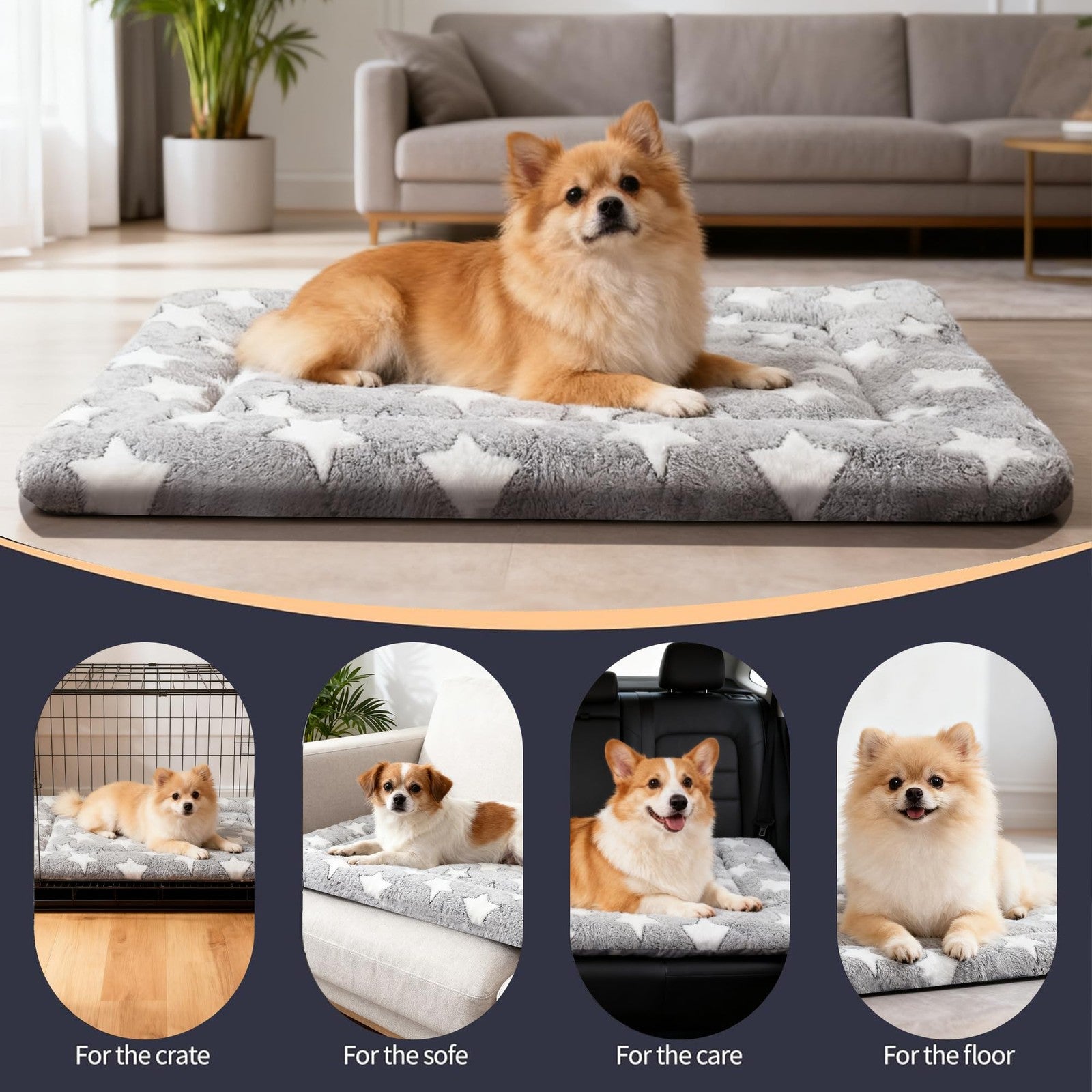 Dog Crate Bed Mat Soft Washable Cushion Pad Kennel Comfort Home Use