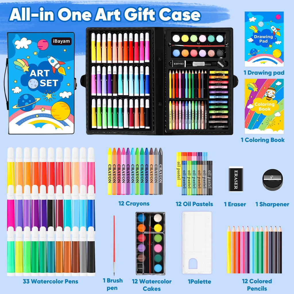 149 Piece Art Set Drawing Kit Painting Supplies w Case Coloring Book