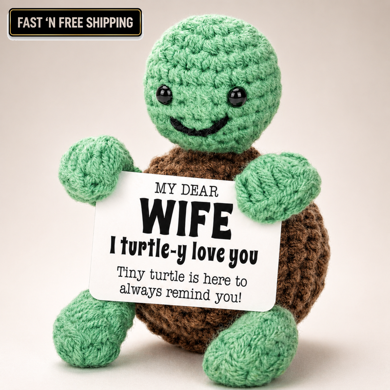 Crochet Turtle Gift for Wife Cute Emotional Support Keepsake Desk Decor