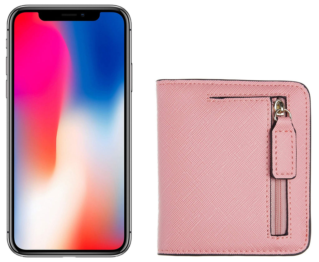 Toughergun Slim RFID Leather Wallet for Women Compact Bifold ID Coin Zip
