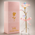 Galaxy Eternal Rose Glass Heart Vase Gift Romantic - Anniversary Home Display