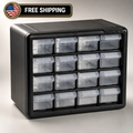 16-Drawer Plastic Drawer Storage Cabinet for Garage Organization, Beads, Makeup