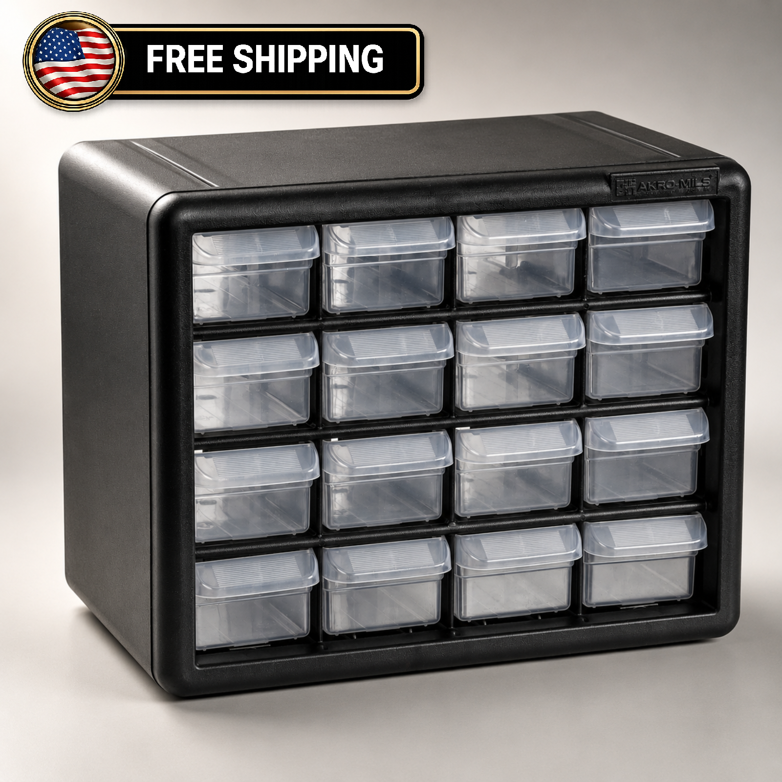 16-Drawer Plastic Drawer Storage Cabinet for Garage Organization, Beads, Makeup