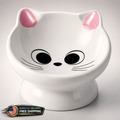 Raised Cat Food Bowl 5oz Ceramic 15° Tilt 5.3in Elevated Pink Kitten Small Dog