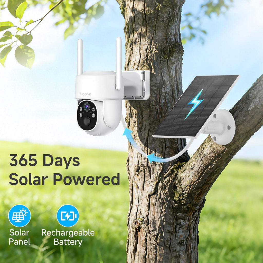 Noorio Solar Security Cameras Wireless Outdoor, 5G & 2.4G WiFi Cameras for Home