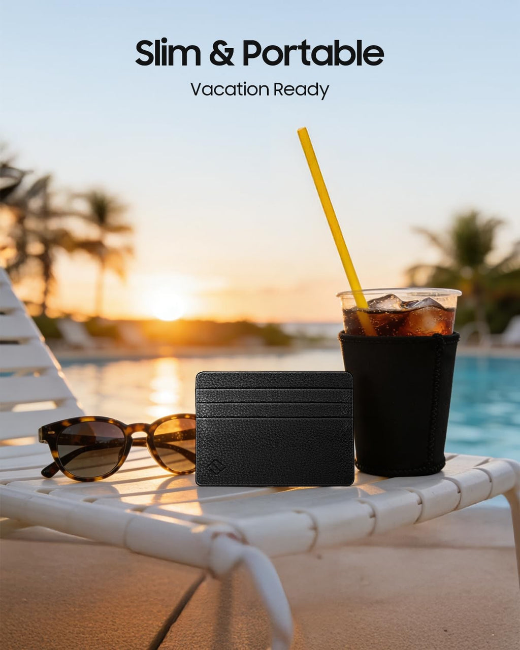 FINTIE RFID Blocking Slim Front Pocket Wallet Card Holder ID Window Black