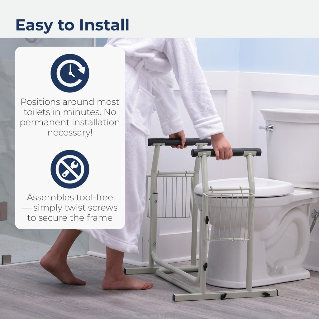 Toilet Safety Frame, Bathroom Grab Bar for Toilets, Freestanding Toilet Rail