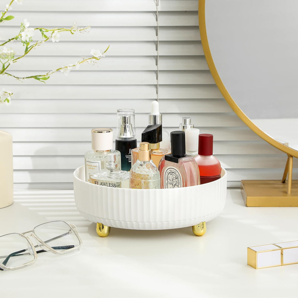Anyoifax Makeup Perfume Organizer Tray 360 Degree Rotating Lazy Susan Skincare