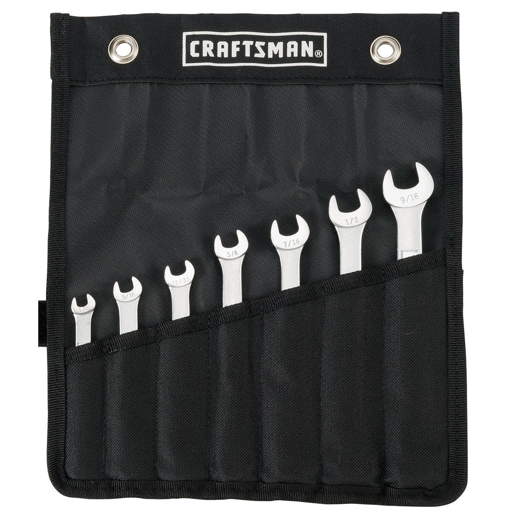 CRAFTSMAN 7-Pc SAE Combination Wrench Set 1/4"–9/16" w/ Storage Pouch 12-Point