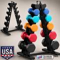 TomCare 5-Tier Dumbbell Rack Stand Metal A-Frame Weight Holder Home Gym