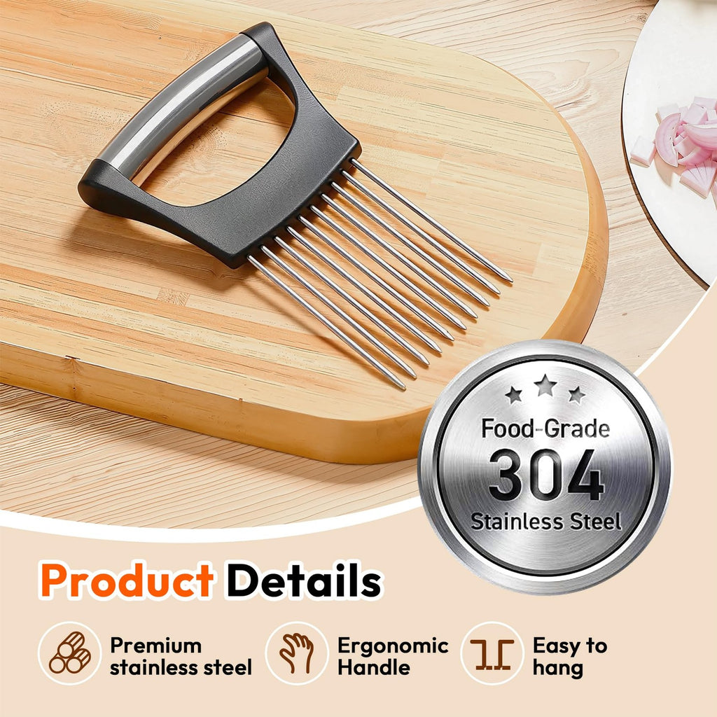 Onion Slicer Holder Stainless Steel Cutter Tool for Vegetables Meat Eggs