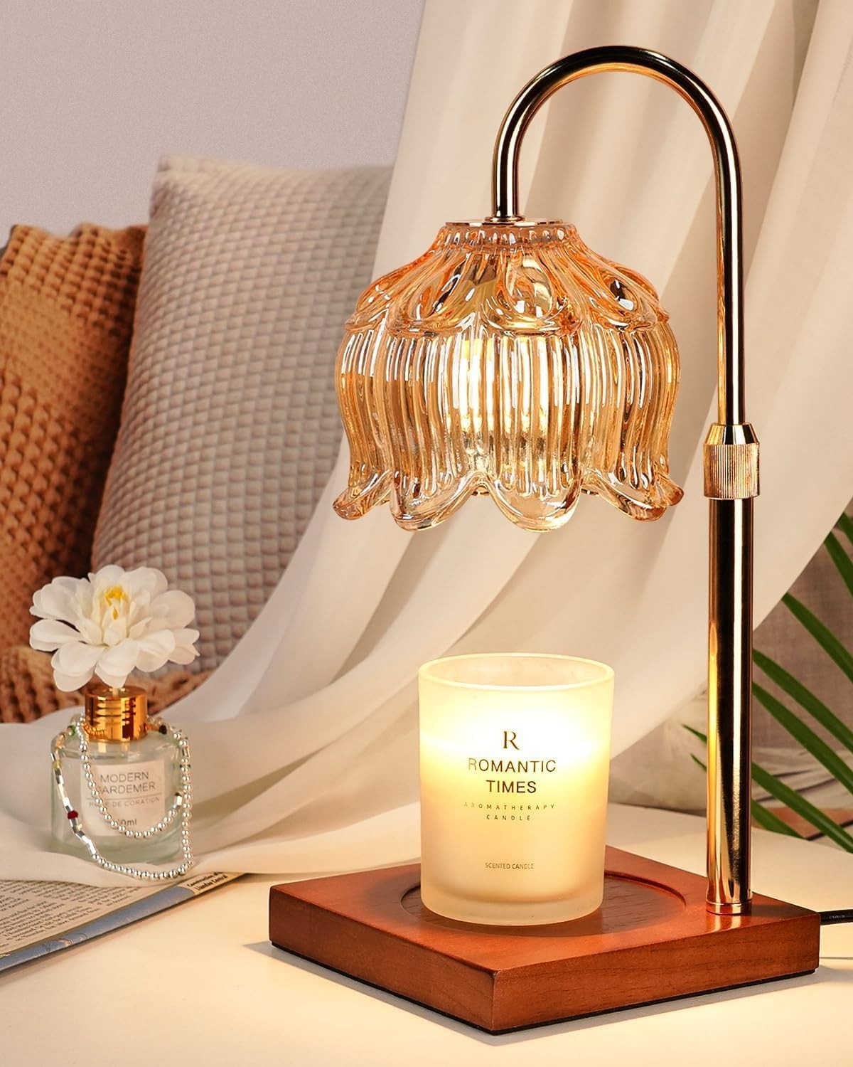 Flower Candle Warmer Lamp Timer Dimmer Adjustable Height Home Decor Gift