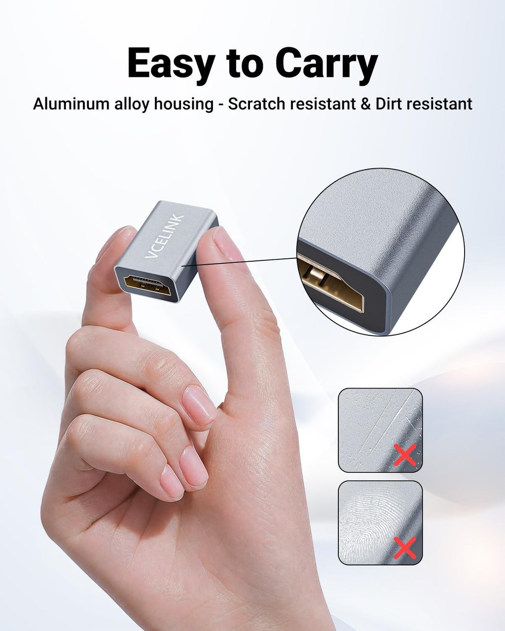 8K HDMI Coupler 2 Pack HDMI 2.1 Female to Female Adapter 4K 120Hz Extension