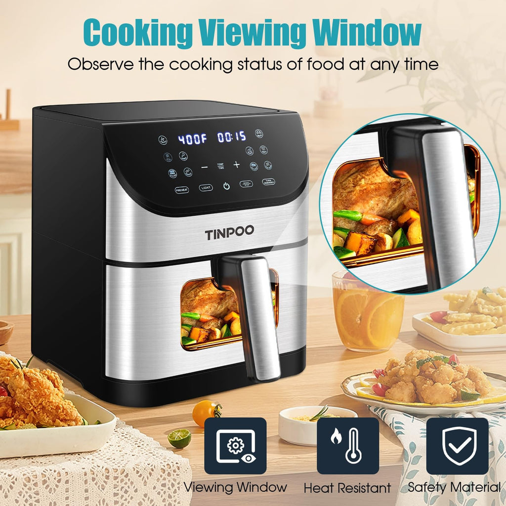6.2QT Air Fryer Large Capacity 1500W Digital Oven Nonstick Basket Cooker