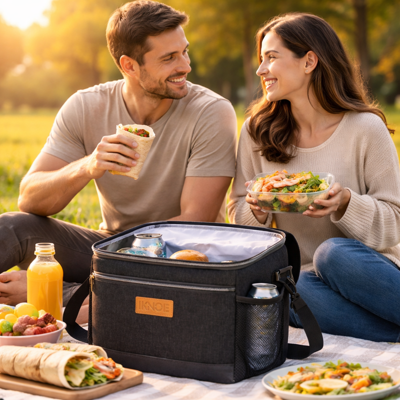 iknoe Insulated Lunch Bag Leakproof Cooler Foldable Work Travel Picnic