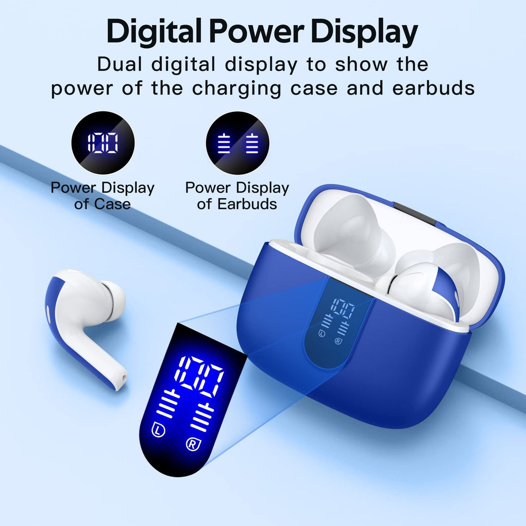 TAGRY Wireless Earbuds Bluetooth Headphones 60H LED Display IPX5 Sports