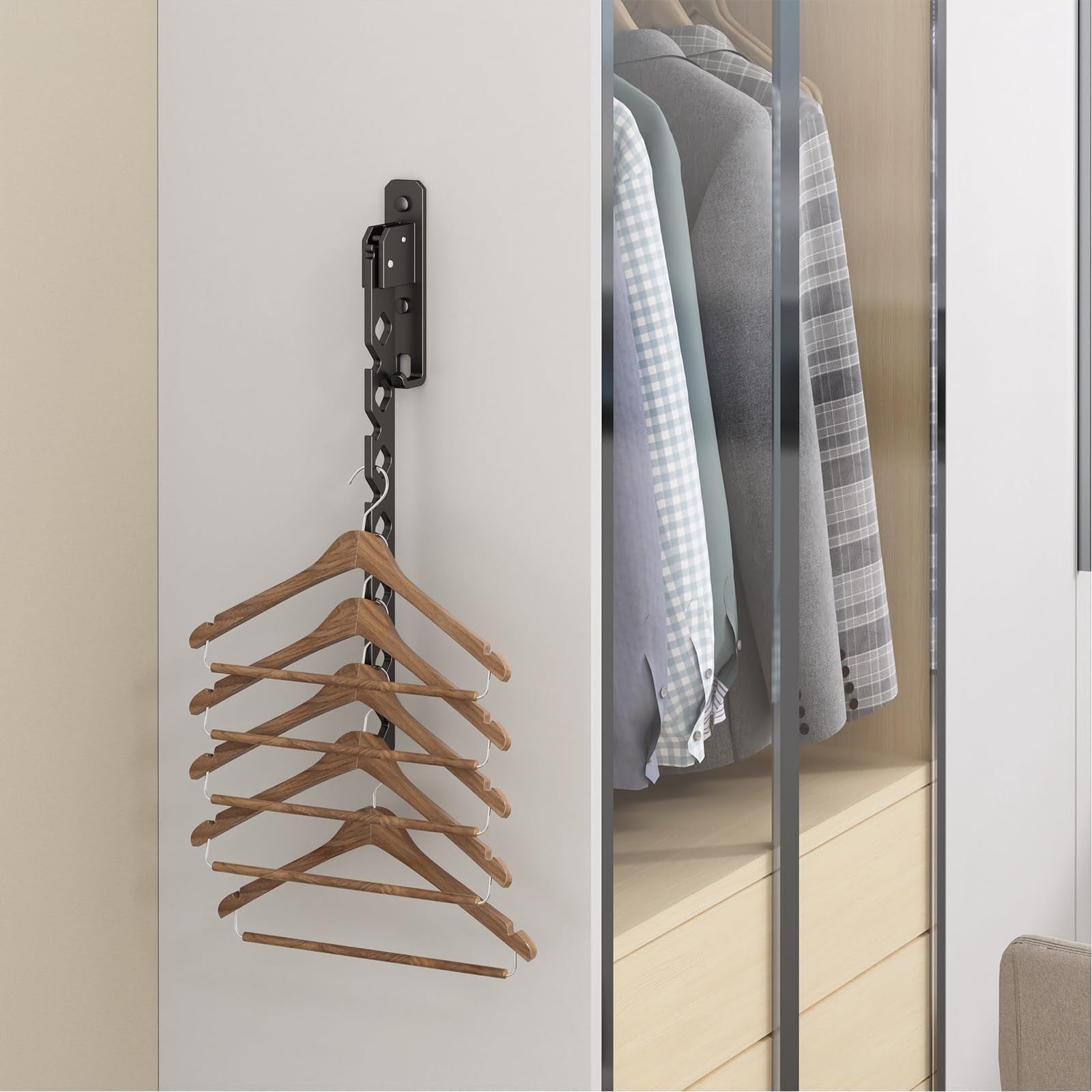 Wall Mounted Clothes Drying Rack, Wall Clothes Hanger Foldable, Laundry Hanger.