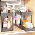 2 Pack Under Sink Organizer Pull Out Cabinet Storage 2 Tier