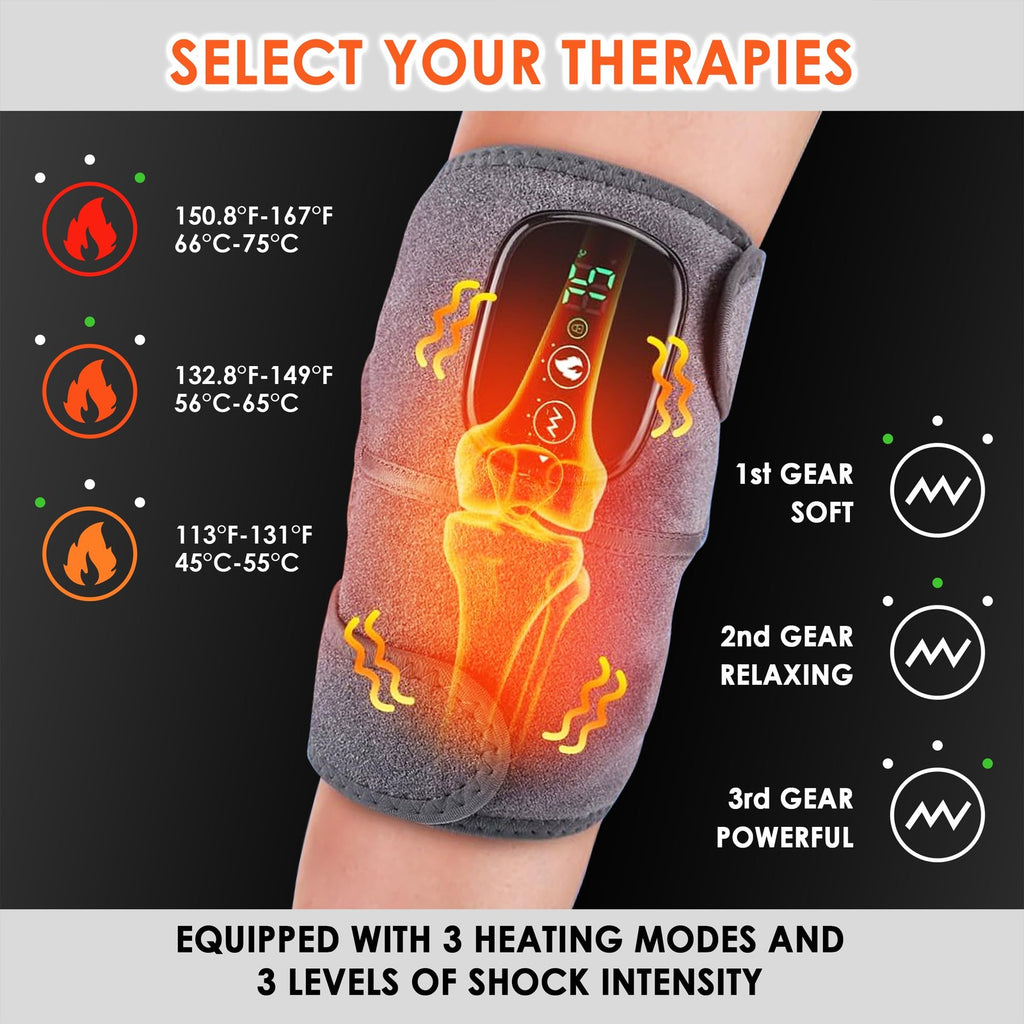 Cordless Knee Massager with Heat Vibration Therapy Pain Relief Wrap