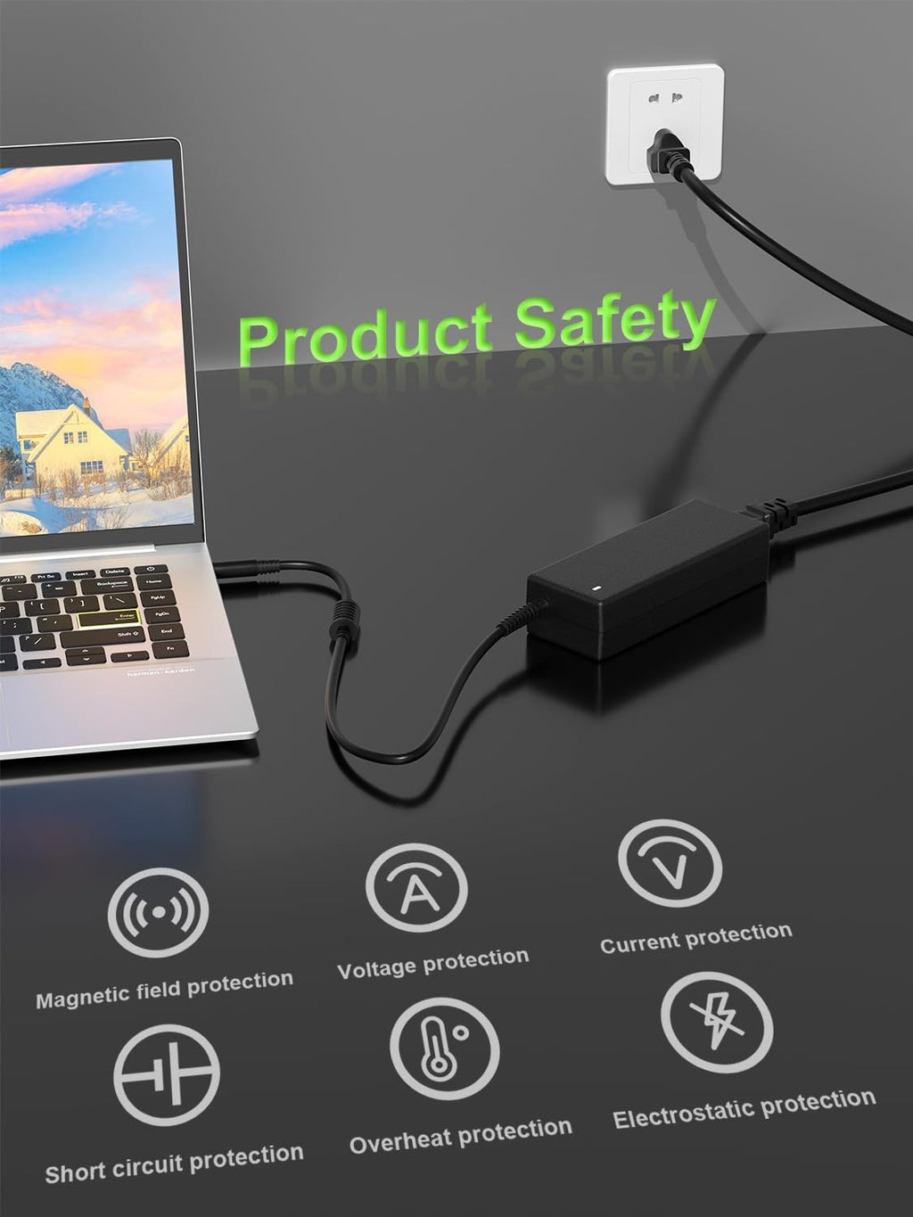 65W Laptop Charger for Dell Inspiron Latitude XPS Fast Power Adapter