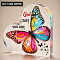 Christian Inspirational Decor Butterfly Bible Verse Desk Sign Home Office