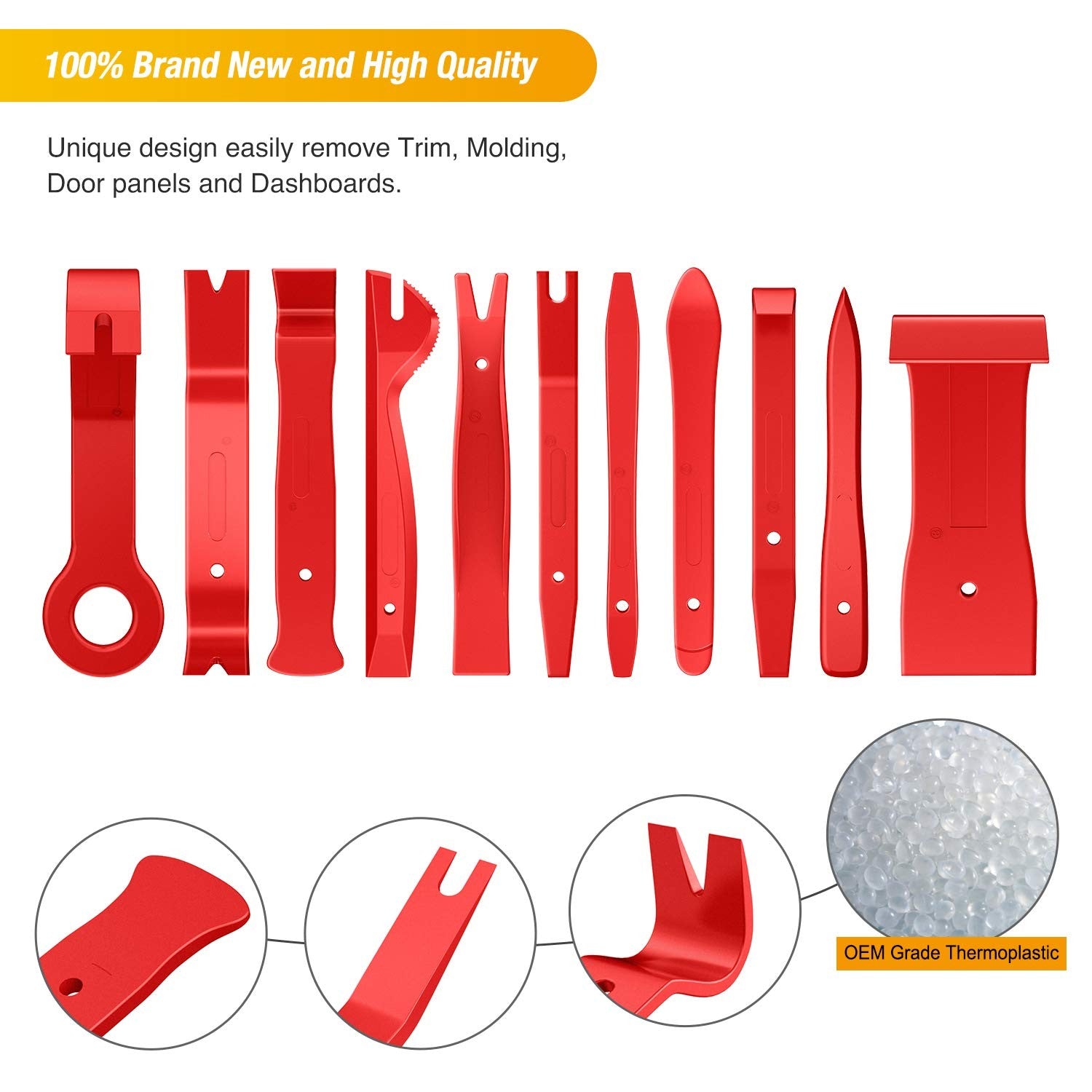 GOOACC 40PCS Trim Removal Tool Kit Clip Pliers Hook Set Car Panel Tool