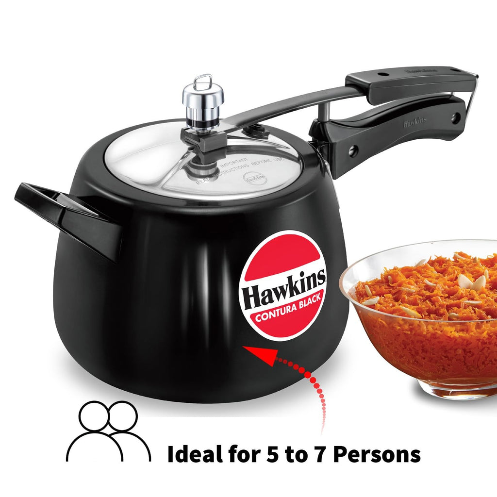 Hawkins 4L Contura Hard Anodized Pressure Cooker Inner Lid Black