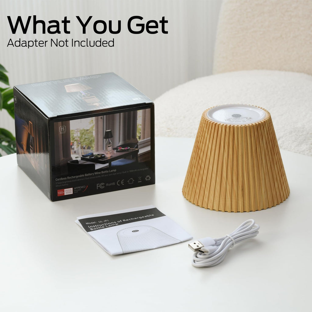 Wireless Bottle Lamp 3 Level Brightness Rechargeable Cordless Bar Table Light