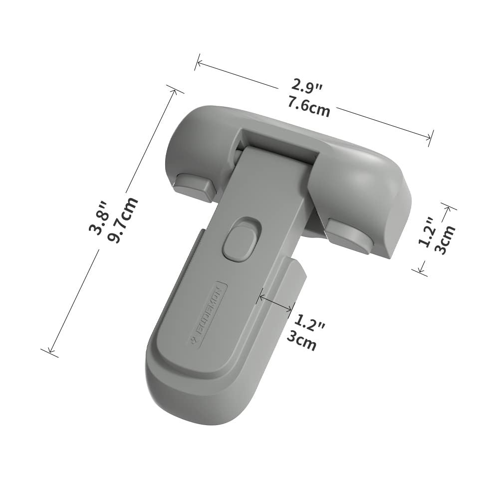 EUDEMON Child Proof Fridge Refrigerator Freezer Door Lock 1 Pack Gray No Drill