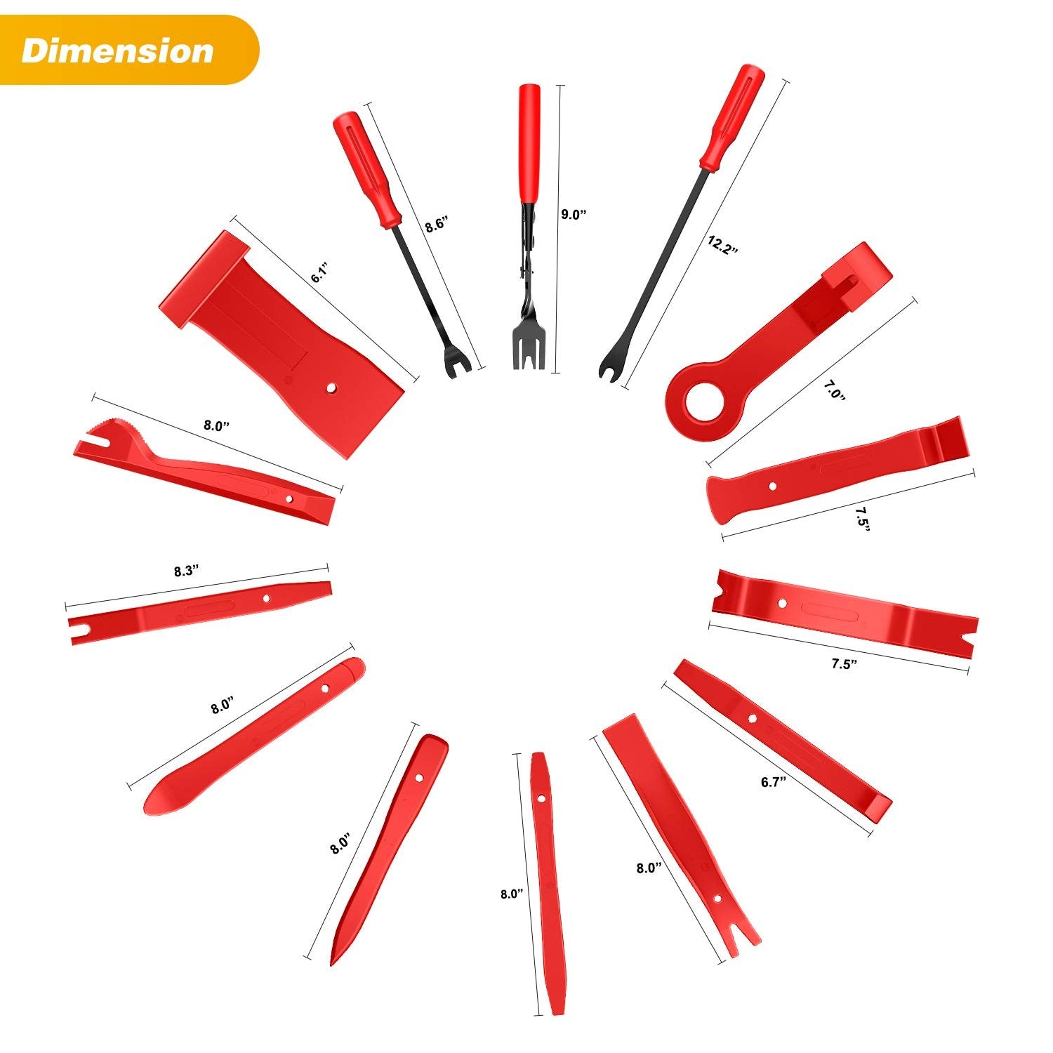 GOOACC 40PCS Trim Removal Tool Kit Clip Pliers Hook Set Car Panel Tool