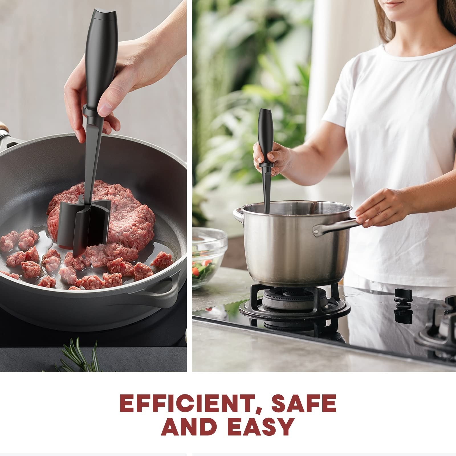 Heat Resistant Meat Chopper for Ground Beef Burger Mixing & Mashing Tool