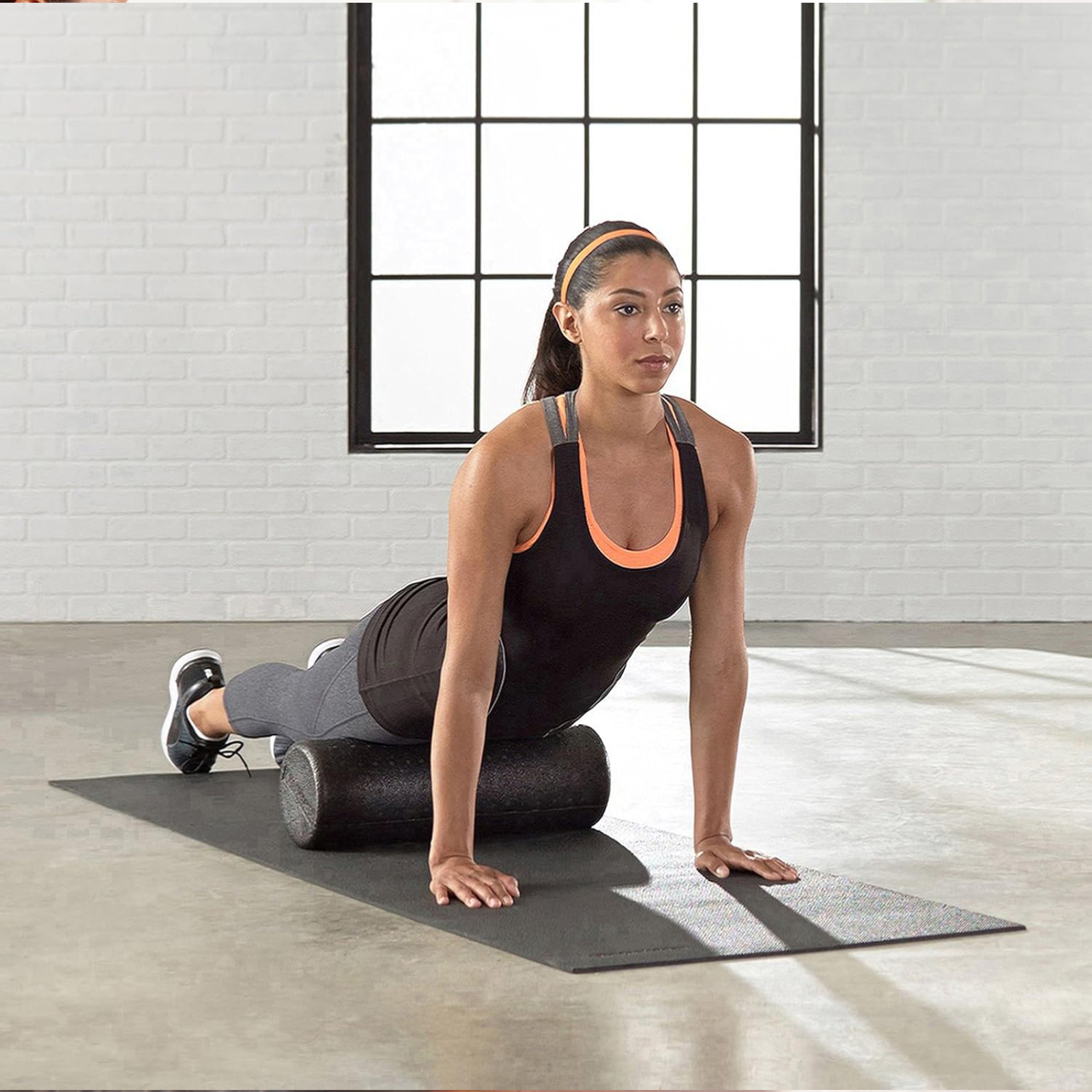 18" High Density Foam Roller Deep Tissue Massage Exercise Recovery Black