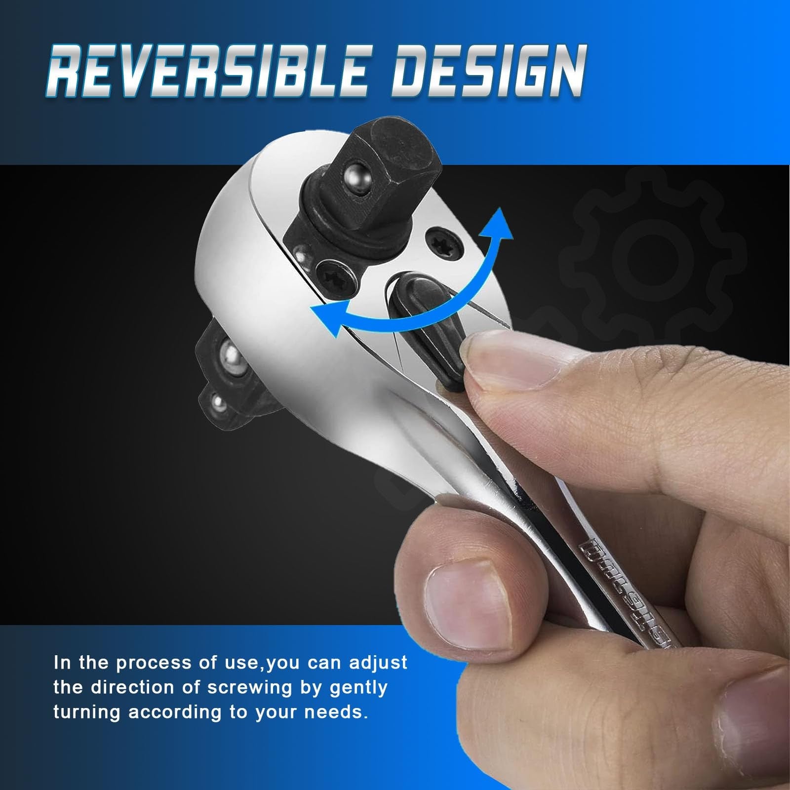 Ryrura 3-IN-1 Ratchet Handle,1/4",3/8",1/2 '' Drive- Wrench 72-Tooth Reversible