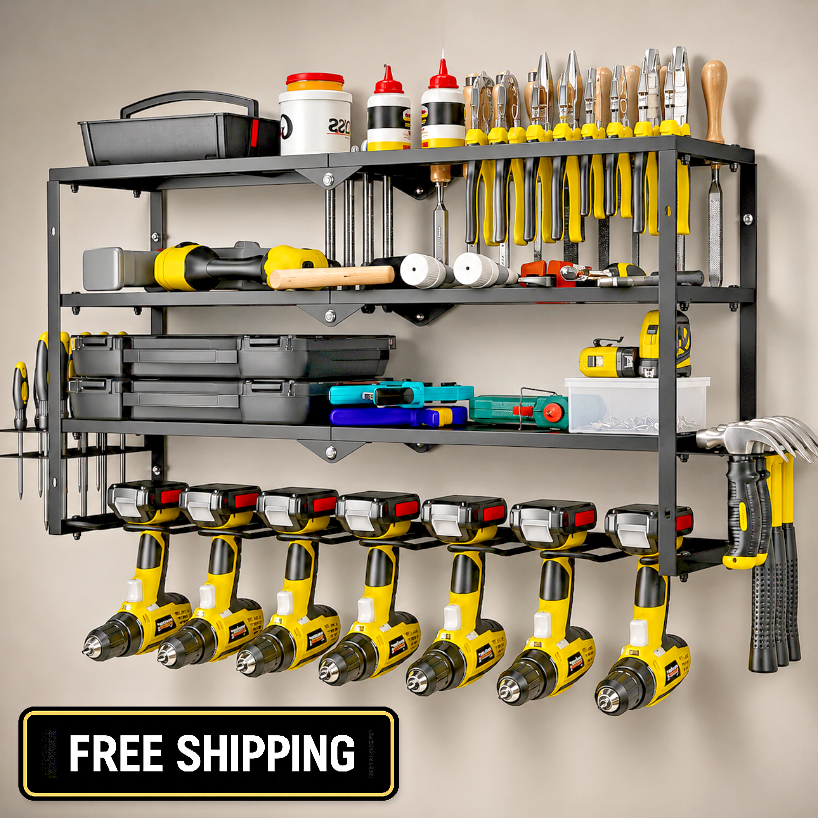 AZERPIAN Tool Organizer Heavy Duty Power Wall Mount for Drill and Cordless Tools