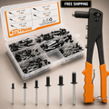 225pc Rivet Gun Kit with Pop Rivets Assortment Heavy Duty Hand Riveter