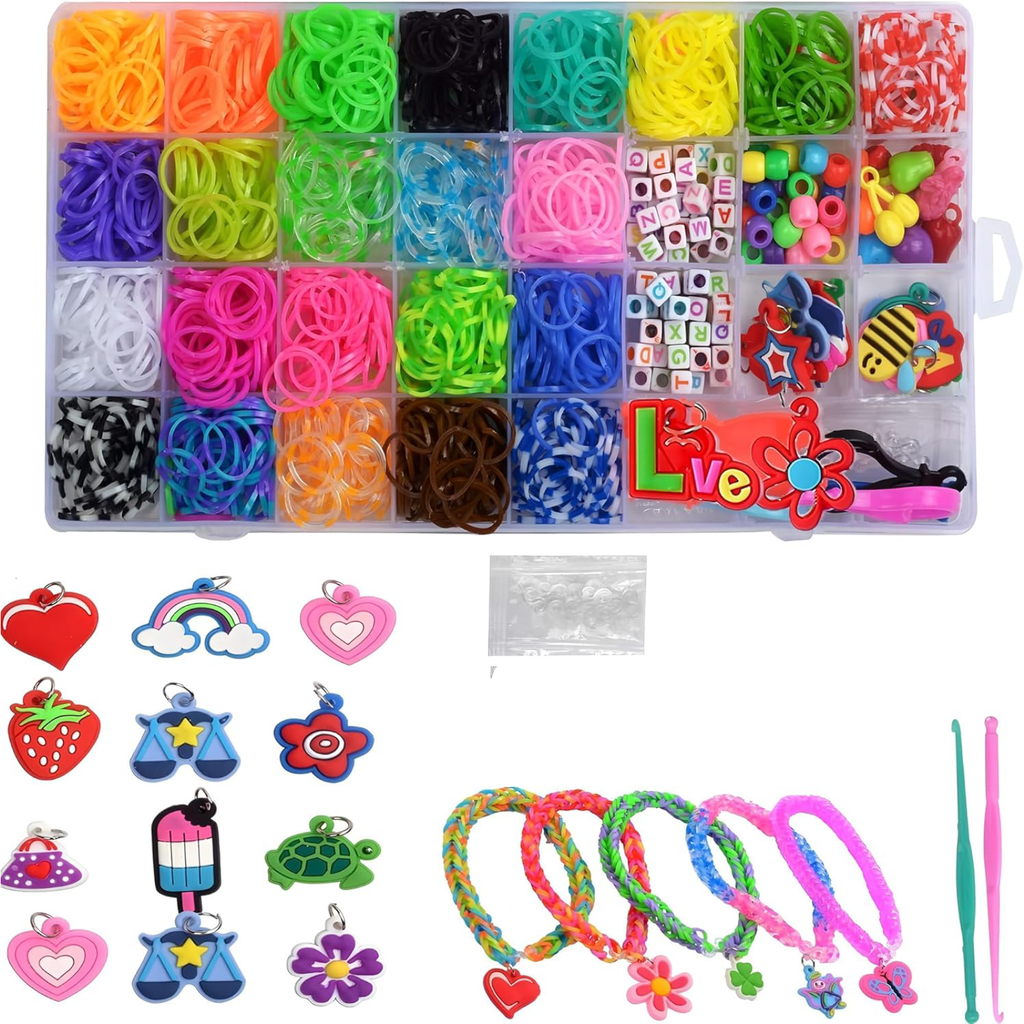 JIYAKO Rubber Band Bracelet Kit 2000+ Pieces DIY Jewelry Making Set Kids Craft