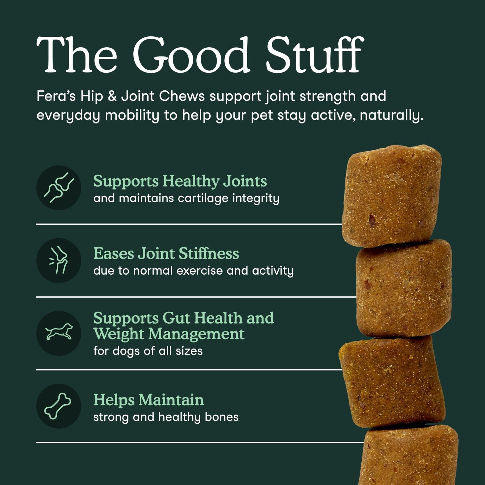 Fera Pets Hip & Joint Supplement for Dogs with Glucosamine, MSM, Chondroitin,