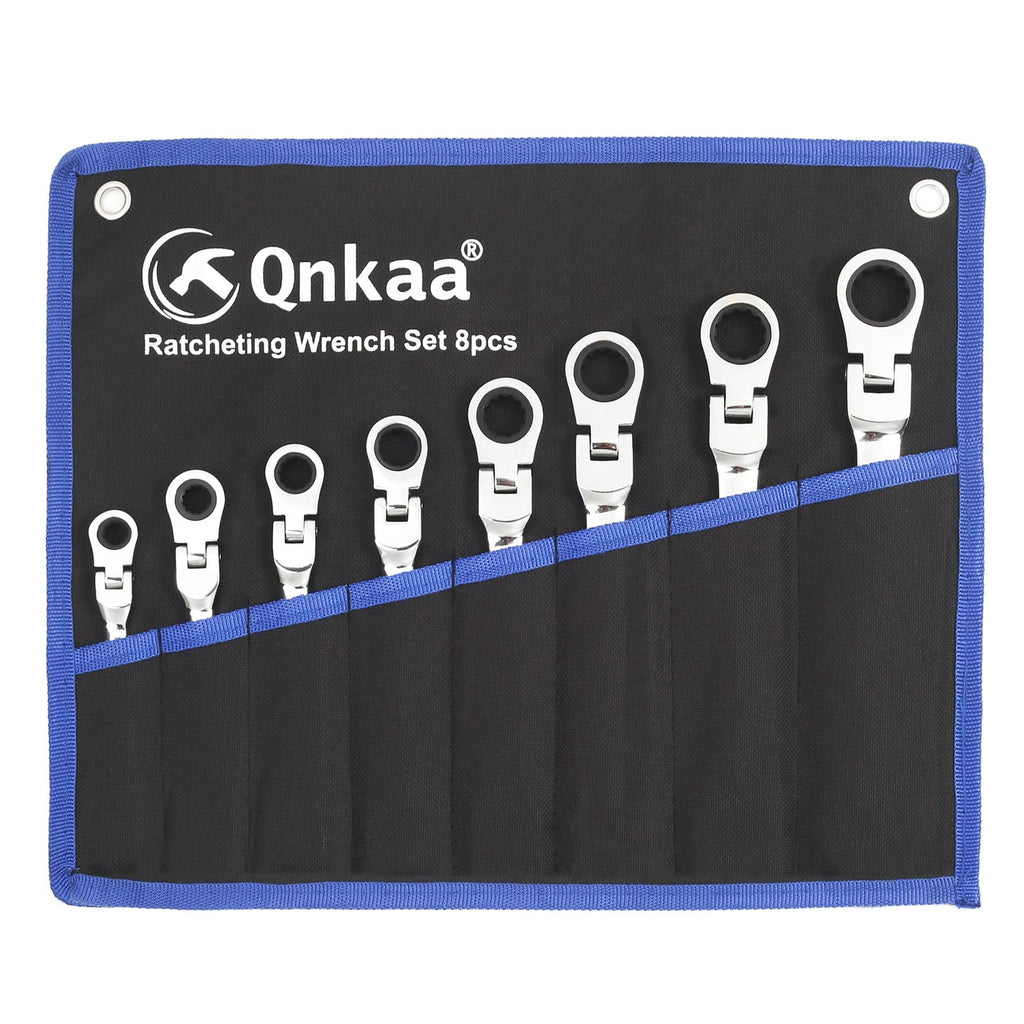 SAE Flex Head Ratcheting Wrench Set 8-Pc 5/16"-3/4" 72-Tooth CR-V