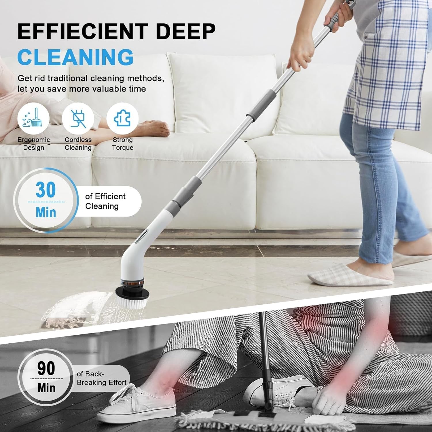 Electric Spin Scrubber, Electric Cleaning Brush for Bathroom, Kitchen and Shower