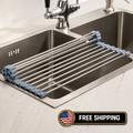 MECHEER Over The Sink Dish Drying Rack Roll Up Dish Drying Kitchen Rack