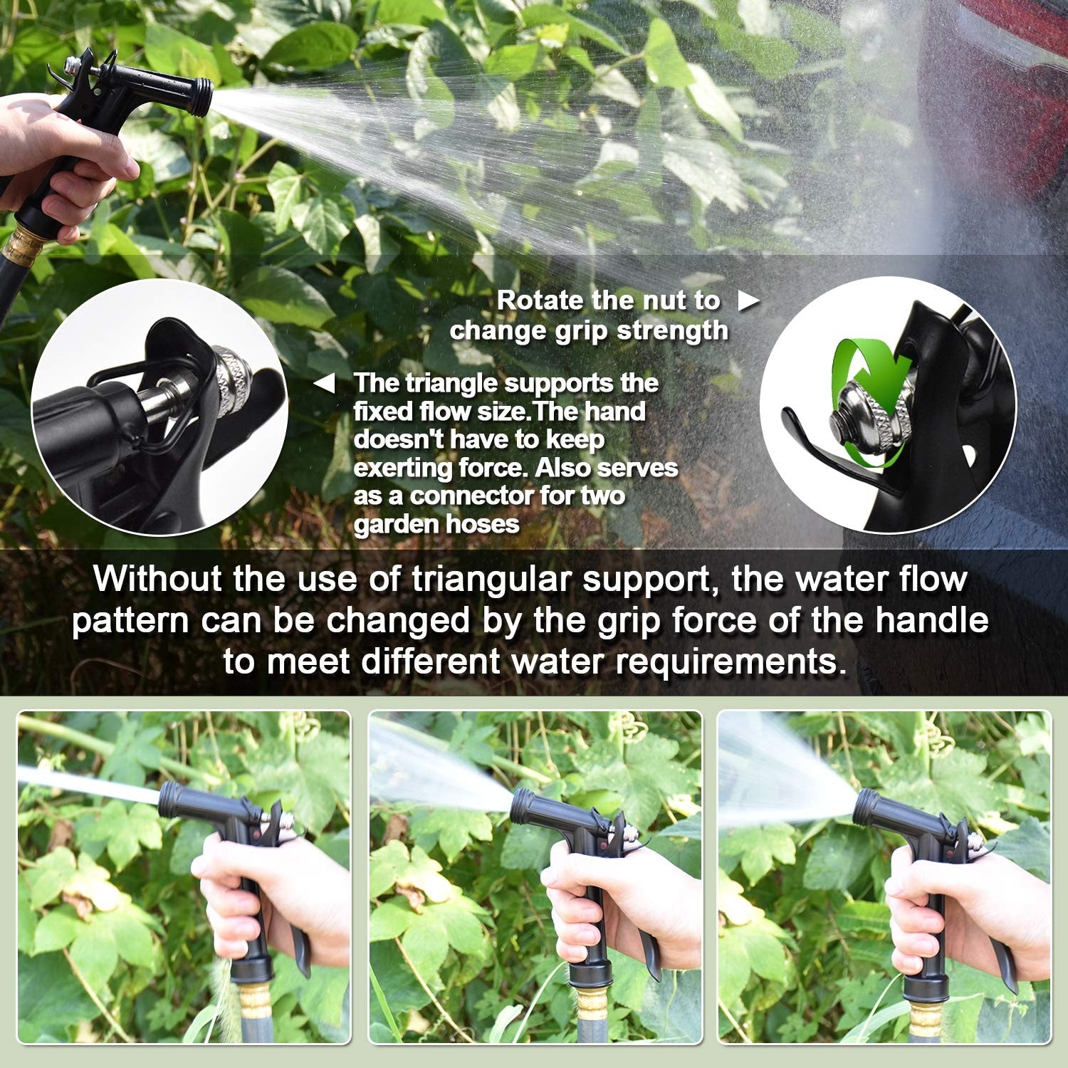 2 Pack Pistol Grip Garden Hose Nozzle High Pressure Adjustable Water Sprayer