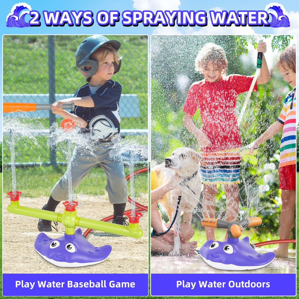 Kids Water Sprinkler Baseball Toy 2 in 1 Outdoor Summer Splash Game