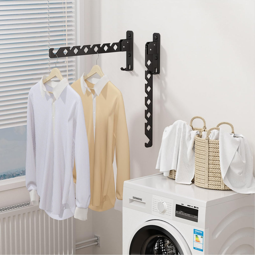 Wall Mounted Clothes Drying Rack, Wall Clothes Hanger Foldable, Laundry Hanger.