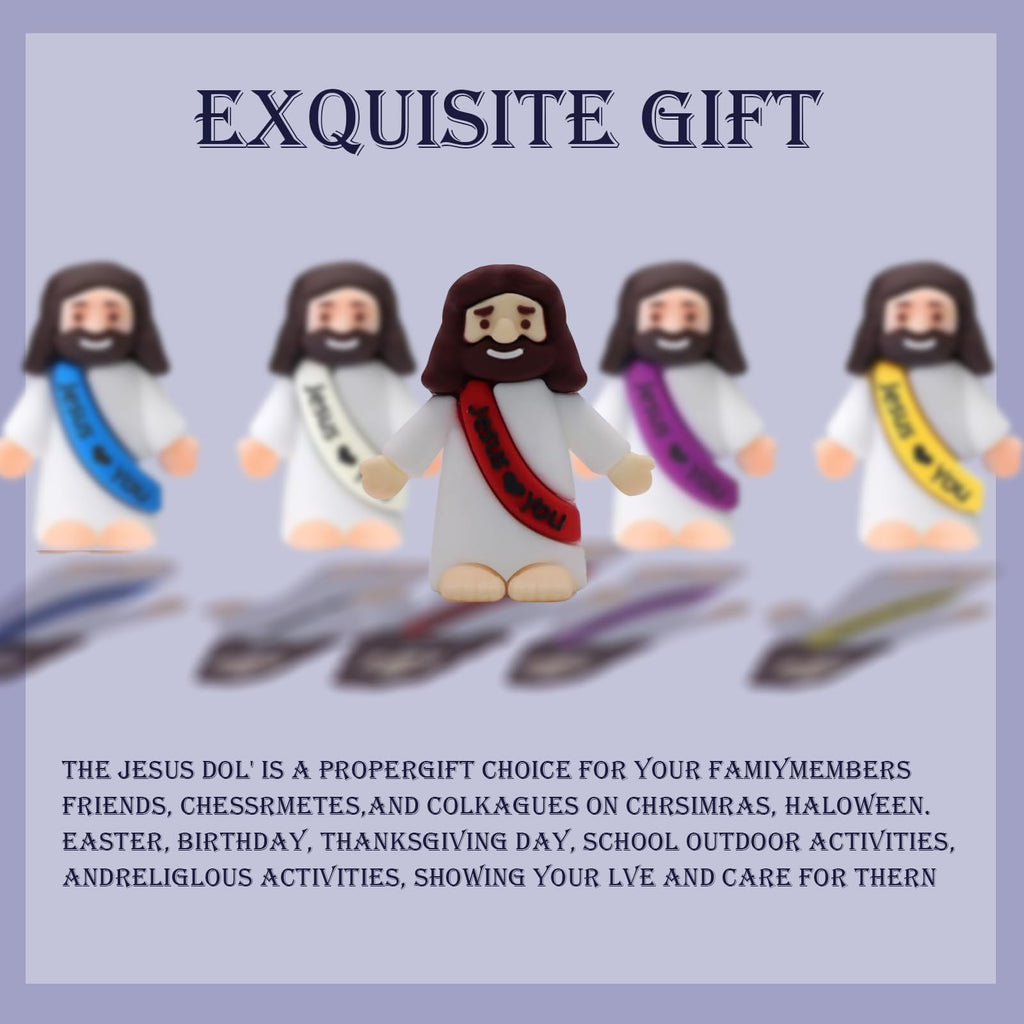 60PCS Mini Jesus Figurines Bulk Multicolor Tiny Easter Party Favor Toys