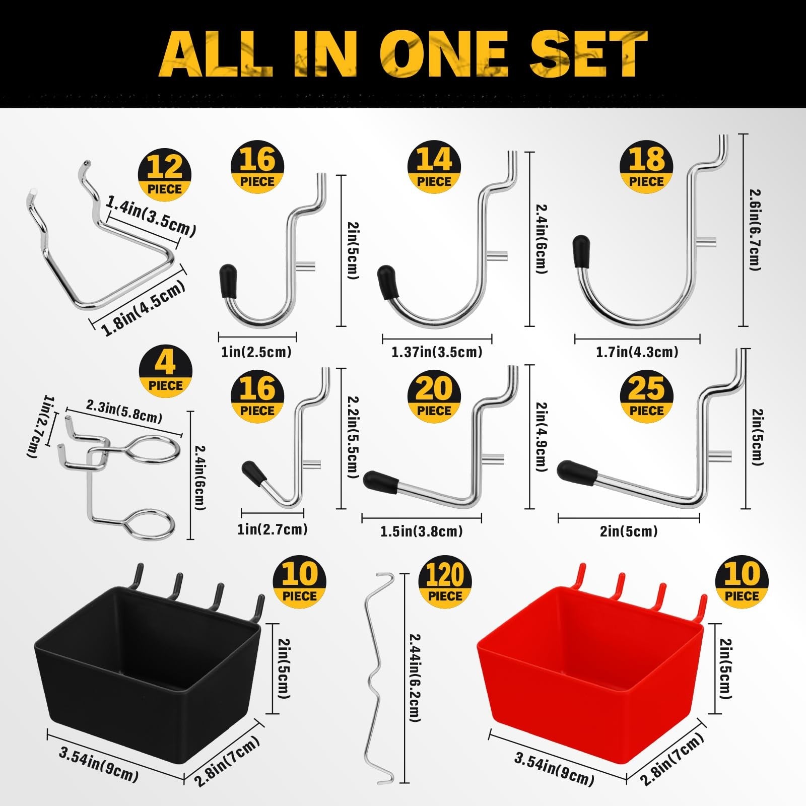 297-Piece Pegboard Organizer Kit for Garage, Workshop & Craft Room